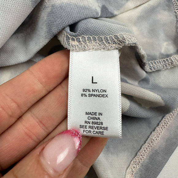 LOGO Lori Goldstein Mesh Button Shirt Cardigan Watercolor Nylon Blend Stretch L - Picture 9 of 11